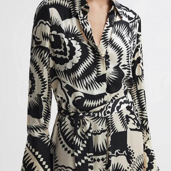 NWOT Reiss Tilly Printed Midi Size 2 - Picture 4 of 12